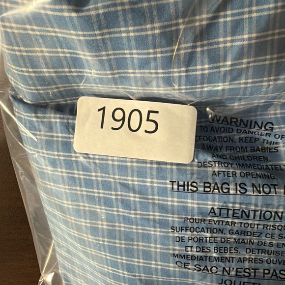 LL Bean Mens Long Sleeve Button Up Shirt XL Tall Blue Checkered Cotton - Picture 8 of 8